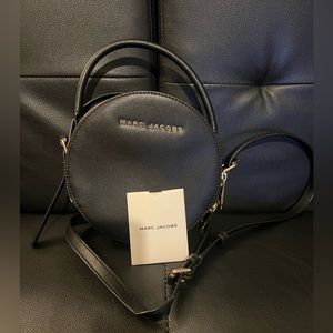 New Marc Jacobs Black Leather The Commuter Circle Crossbody Bag~ Limited Edition